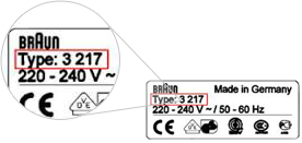 Numéro de type Braun