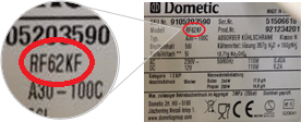 Numéro de type Dometic