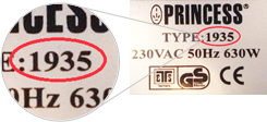 Numéro de type Lave-linge