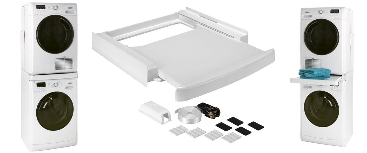 Gagnez de l'espace avec le kit d'empilage universel Wpro SKS101 avec plan de travail
